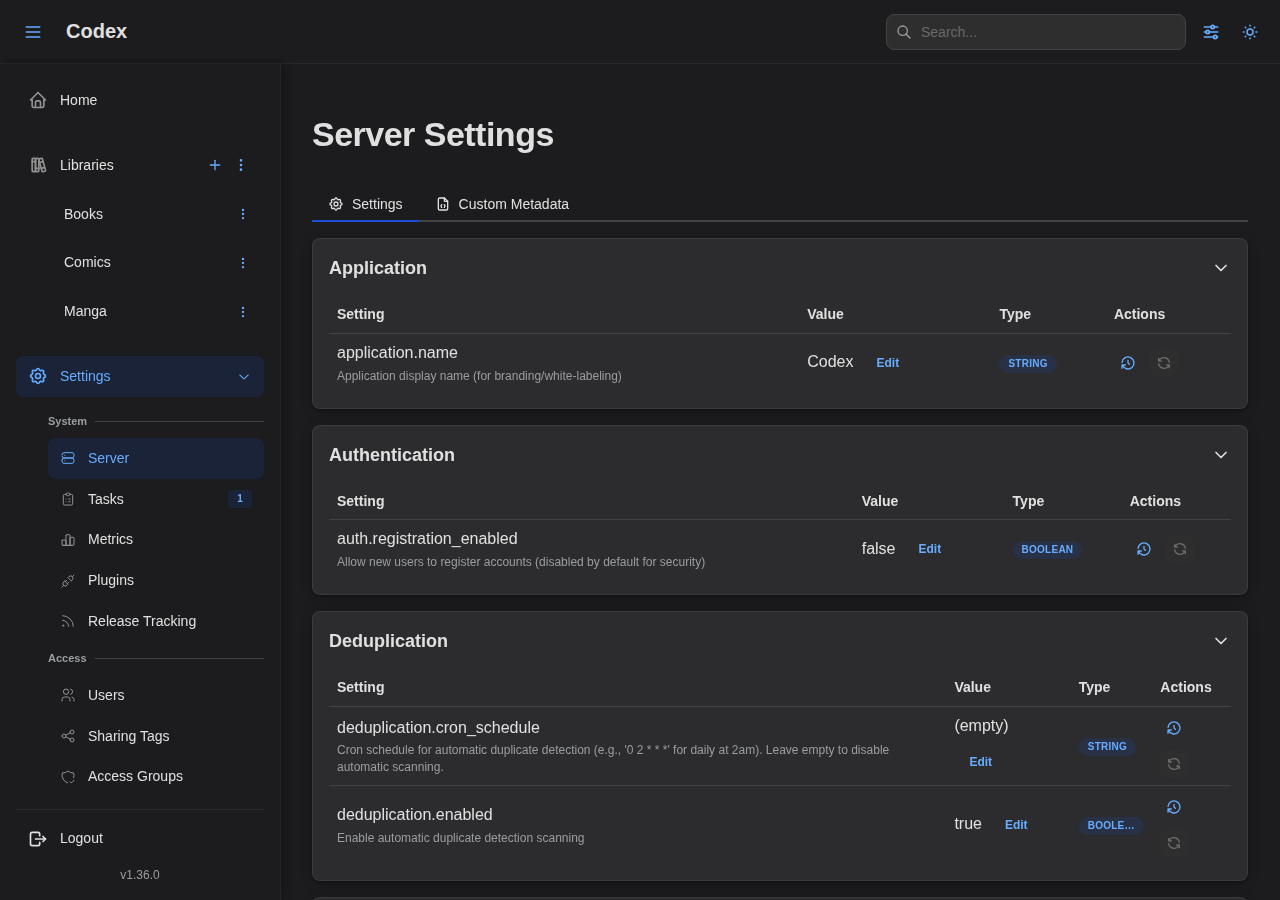 Server Settings